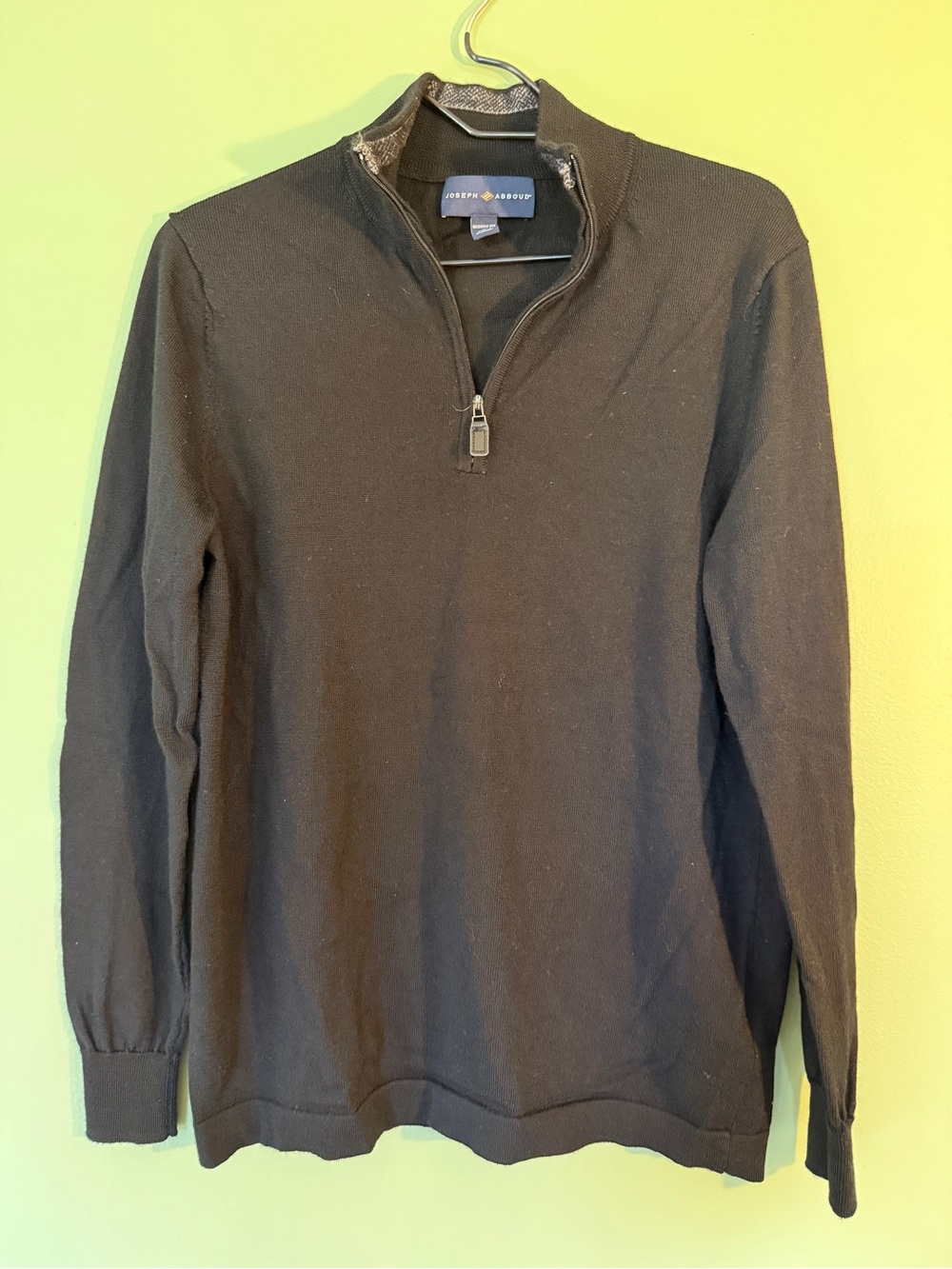 Joseph Abboud Men’s Black Half-Zip Knit Sweater